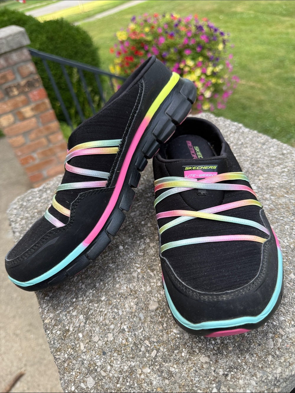 Skechers Womens Air Streamer Memory Foam Slip On Athletic Shoes Mules size 8 - Picture 3 of 10